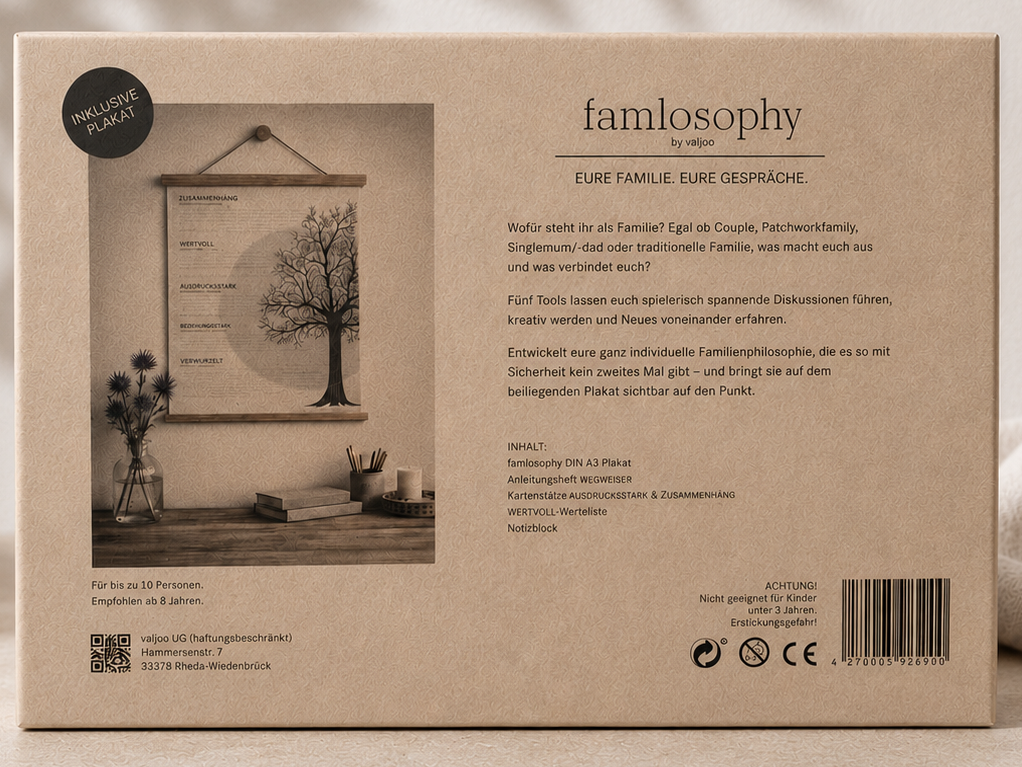 famlosophy – das Familienspiel für Gespräche, die bleiben (inkl. Plakat)